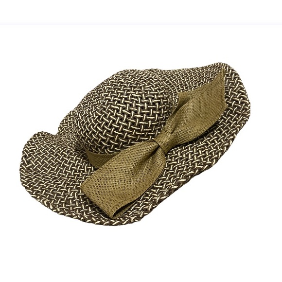 Apt. 9 Straw Sun Hat Woven Bow Detail Wide Brim - OSFM - Picture 2 of 3